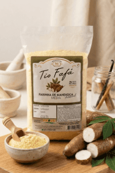 FARINHA DE MANDIOCA MÉDIA TIO FAFA PACOTE 750G